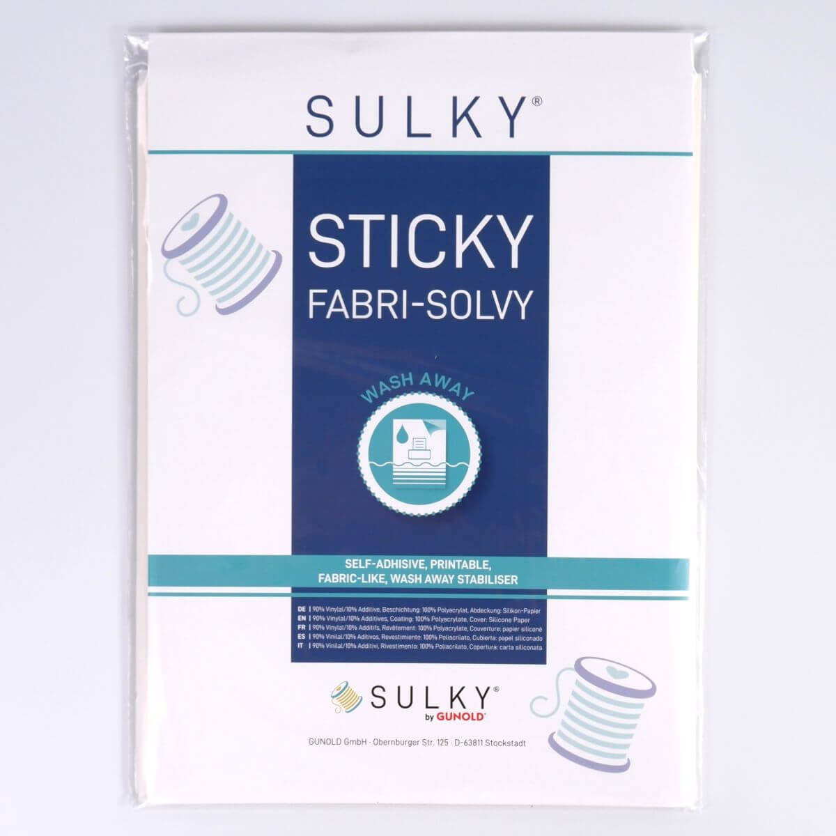 SULKY STICKY FABRI-SOLVY, 108 sheets á
21,5cm x 28cm