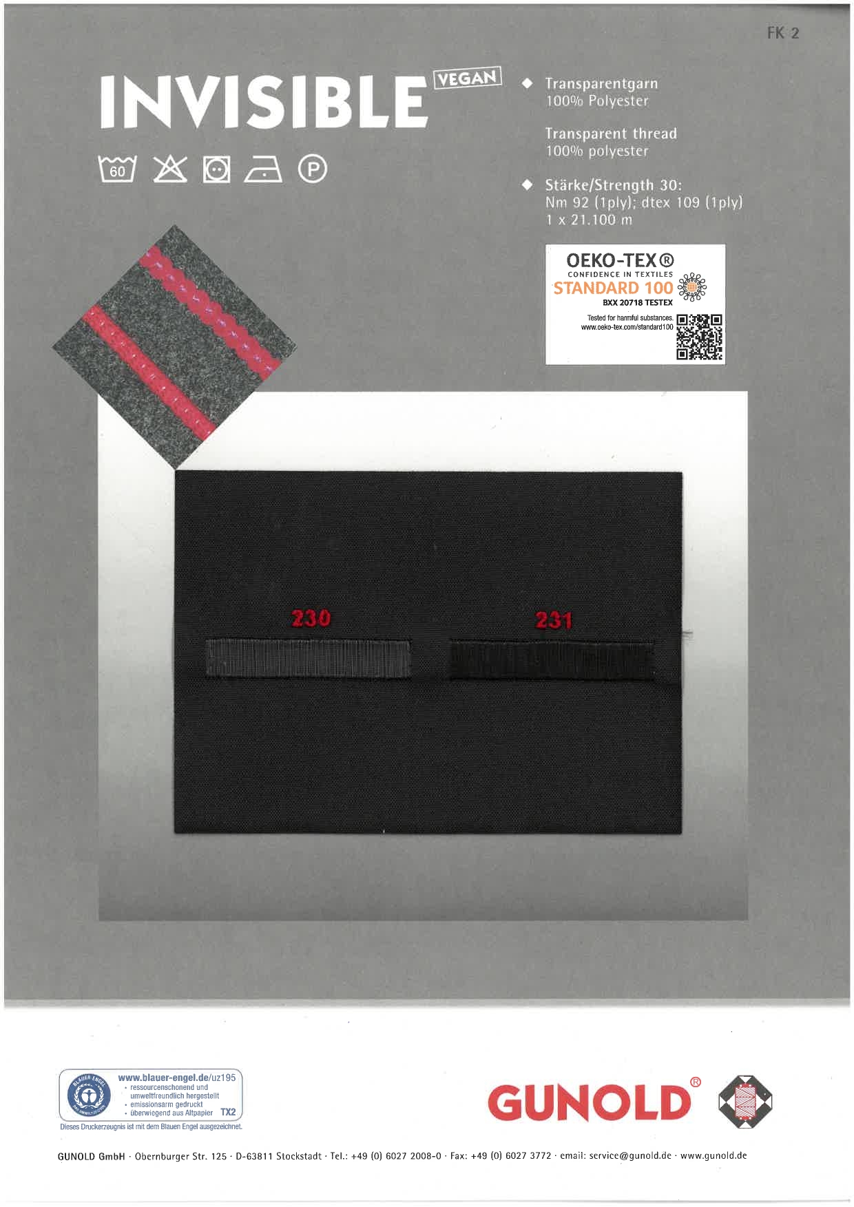 Farbkarte INVISIBLE (MONO)