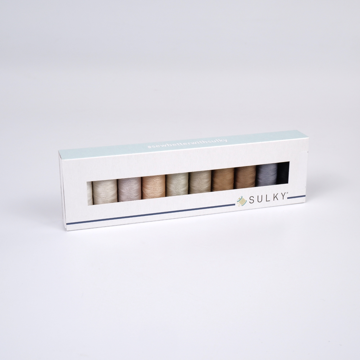 SULKY COTTON 50 - NEUTRALS AND
NUTSHELLS (10x 147m Snap Spools) SULKY COTTON 50 - NEUTRALS AND
NUTSHELLS (10x 147m Snap Spools)