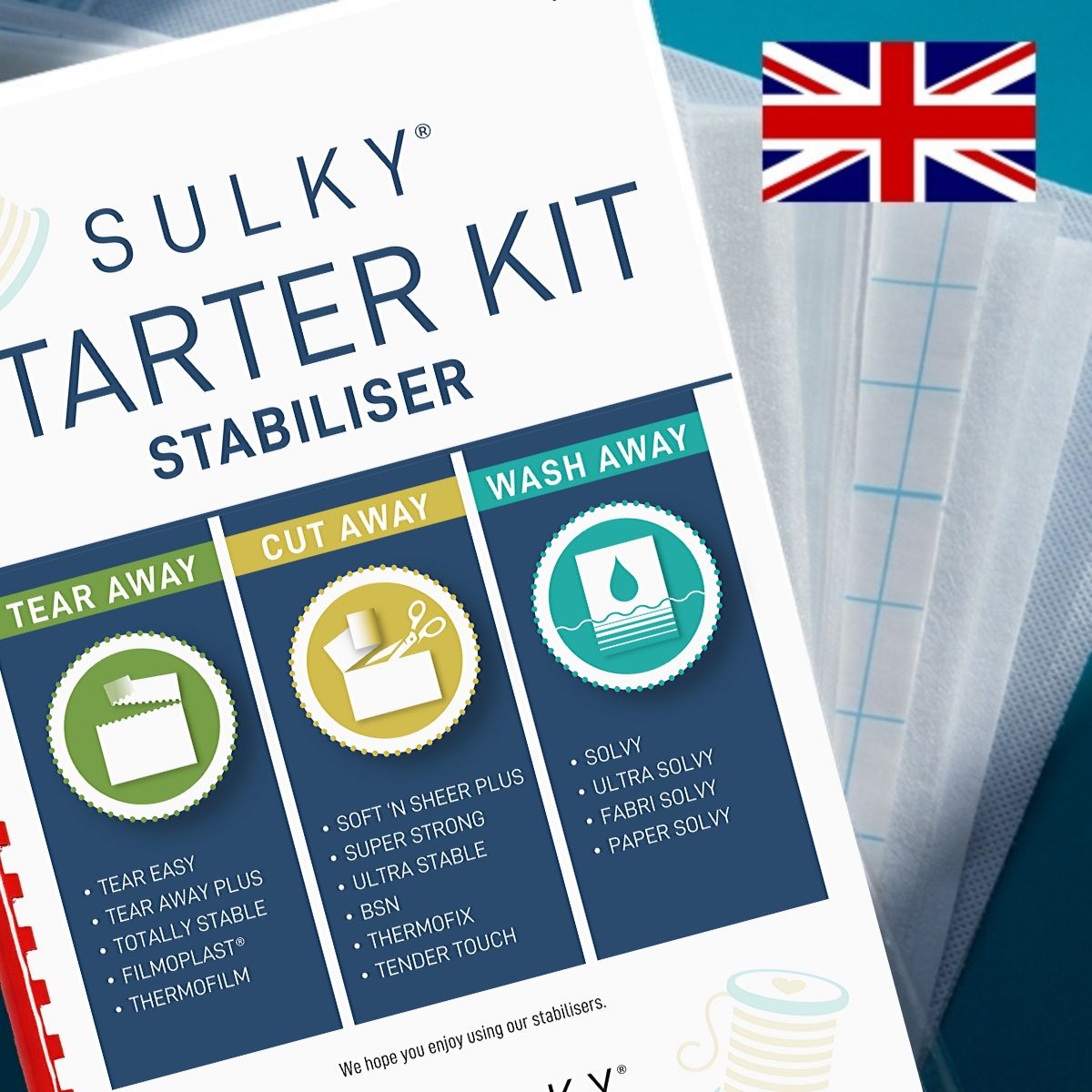 SULKY STARTER KIT - Stabilisers (in English) -
Package contains 15 Sampler