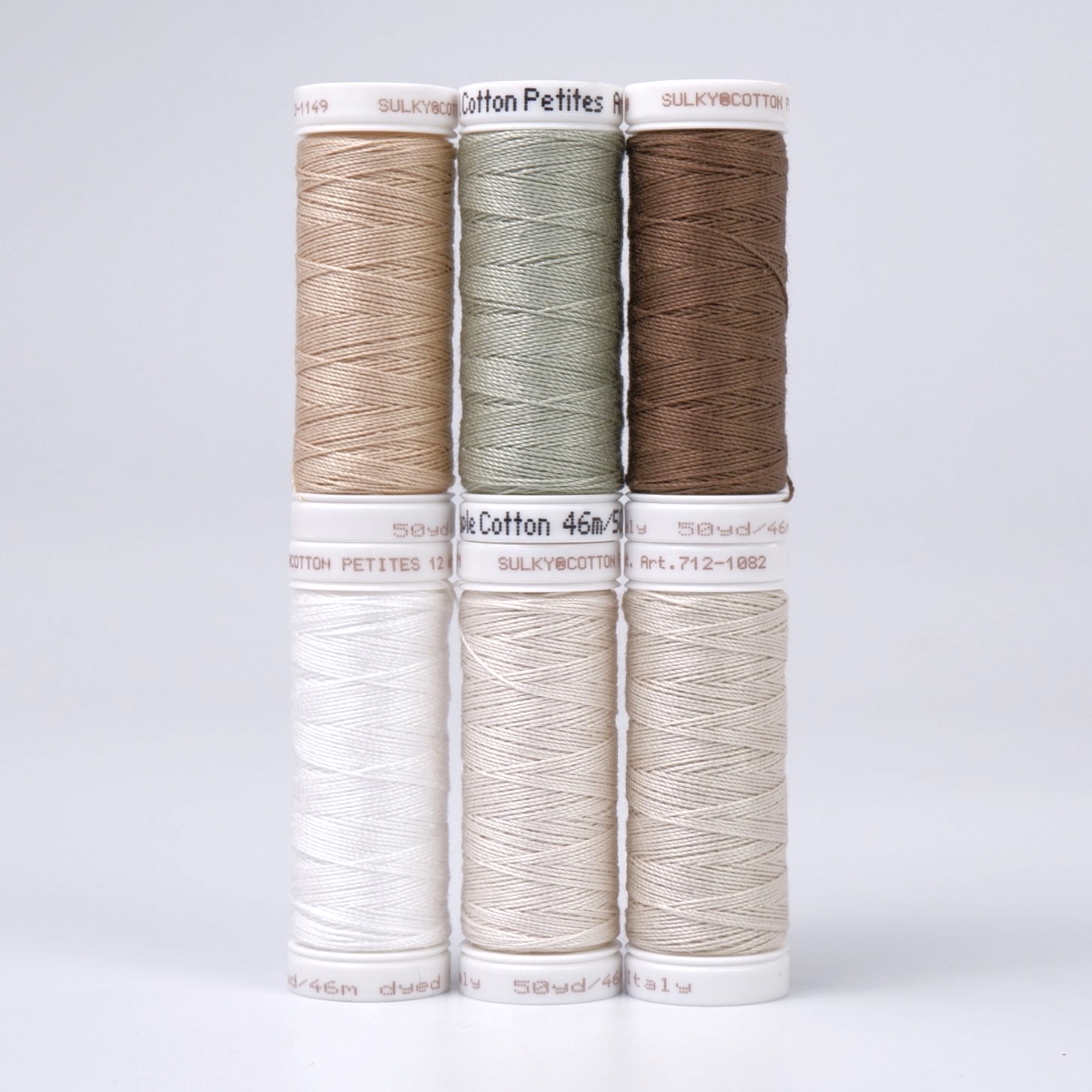 SULKY COTTON Petites 12 - NEUTRALS (6x
46m Snap Spools)