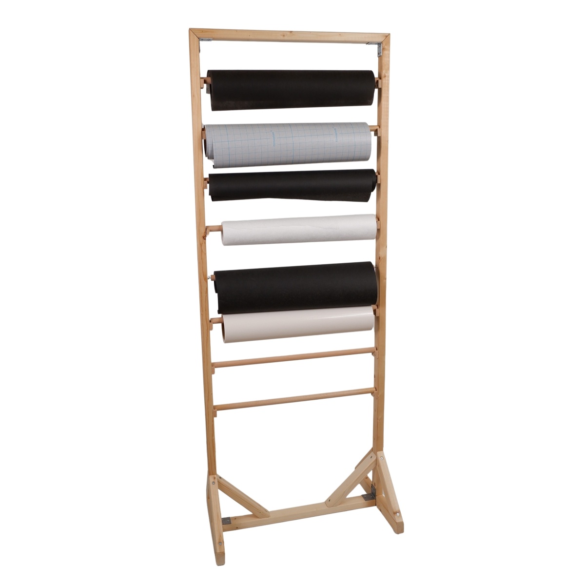 Wooden display for rolls