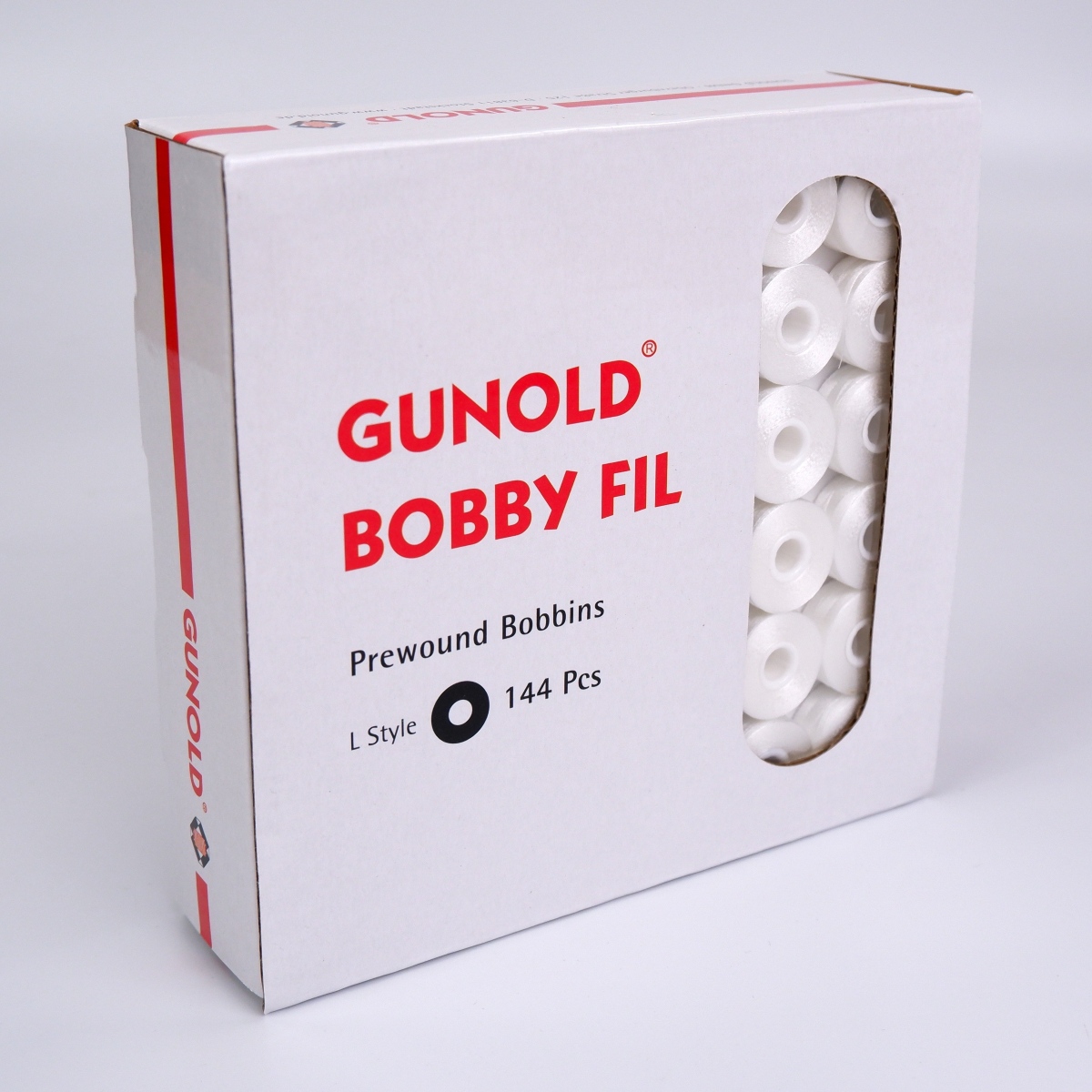 BOBBY FIL 120L weiß, 144 Spulen mit Kern, ohne Seitenscheiben