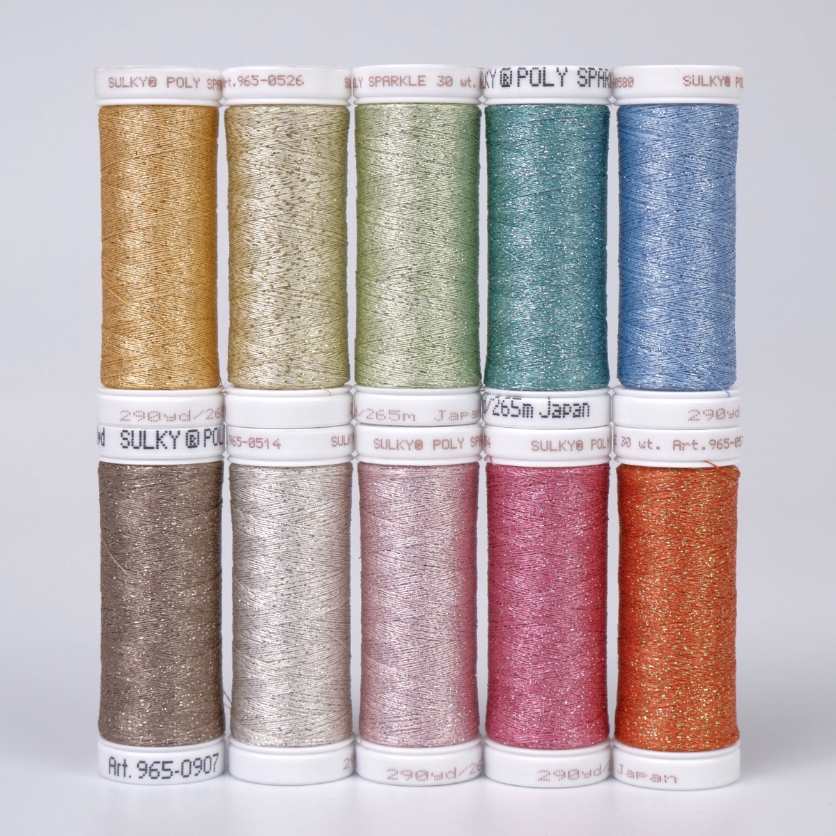 SULKY POLY SPARKLE 30 - Glittering Pastel
(10x 265m Snap Spulen)